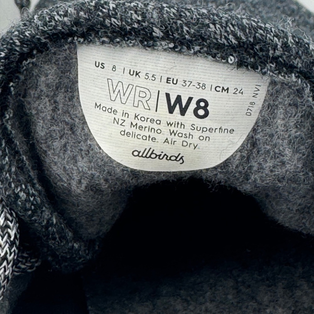 Allbirds Womens Wool Runners Charcoal Grey Sneakers US 8 - Picture 7 of 7
